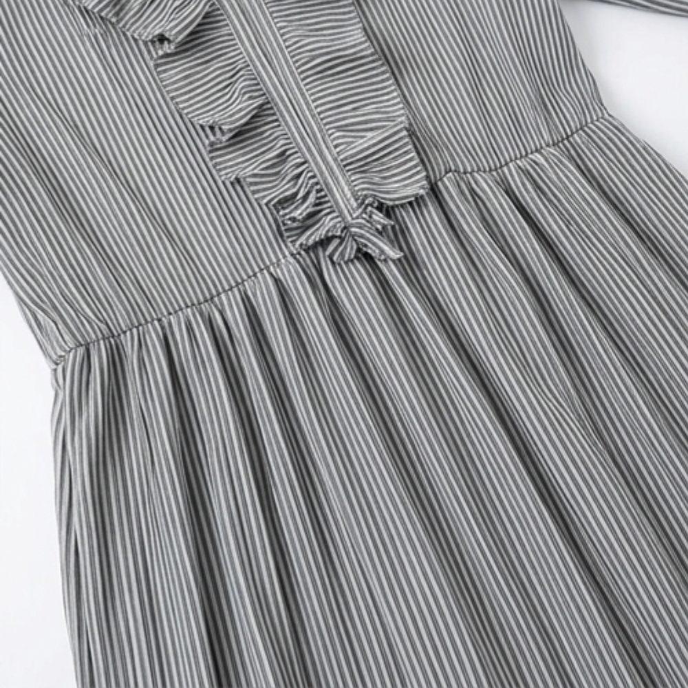 Serenae™ – Flowy Ruffled Striped Maxi Dress