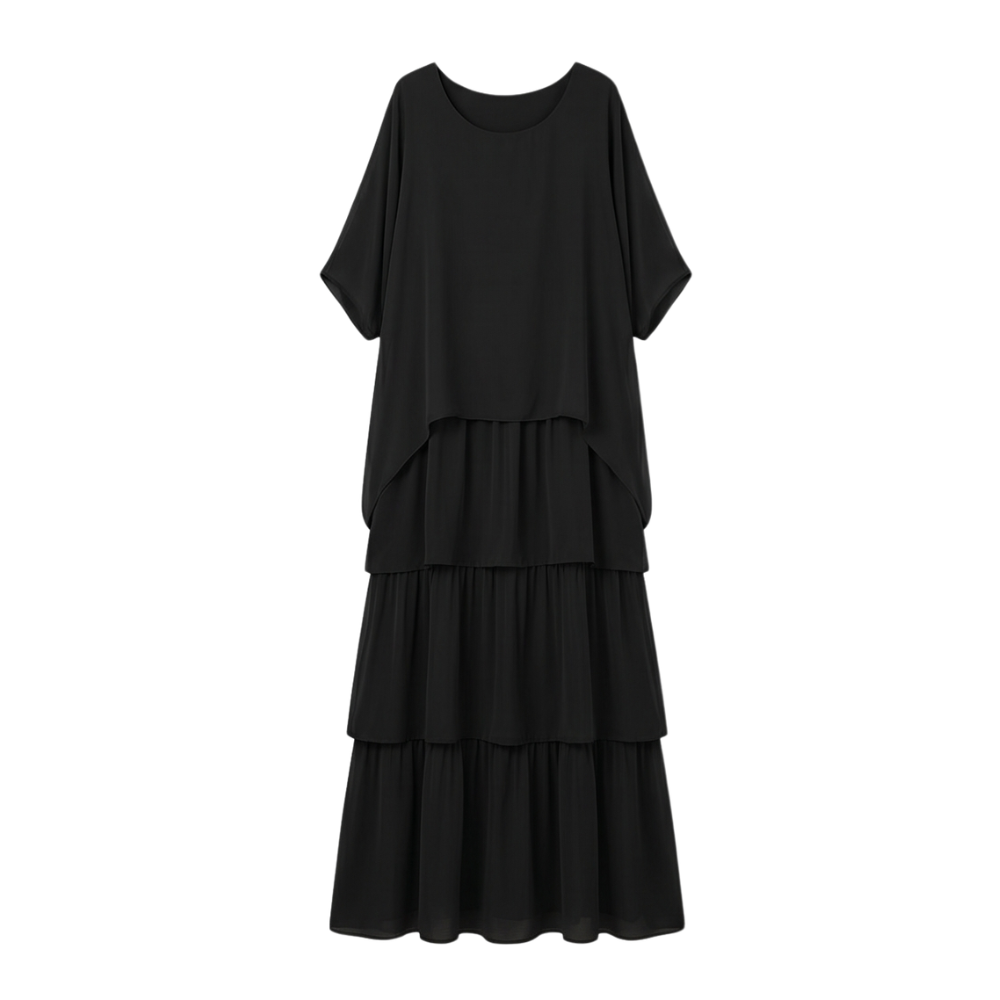 Tiered Chiffon Dress for Wedding Guest and Special Occasions