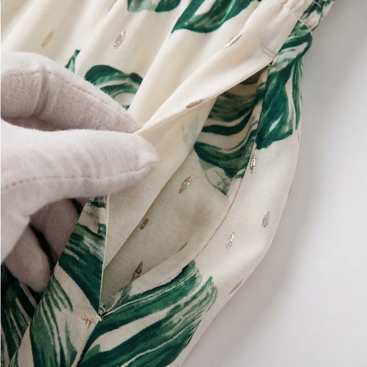 Tropical Wrap Romper with Pockets for Women