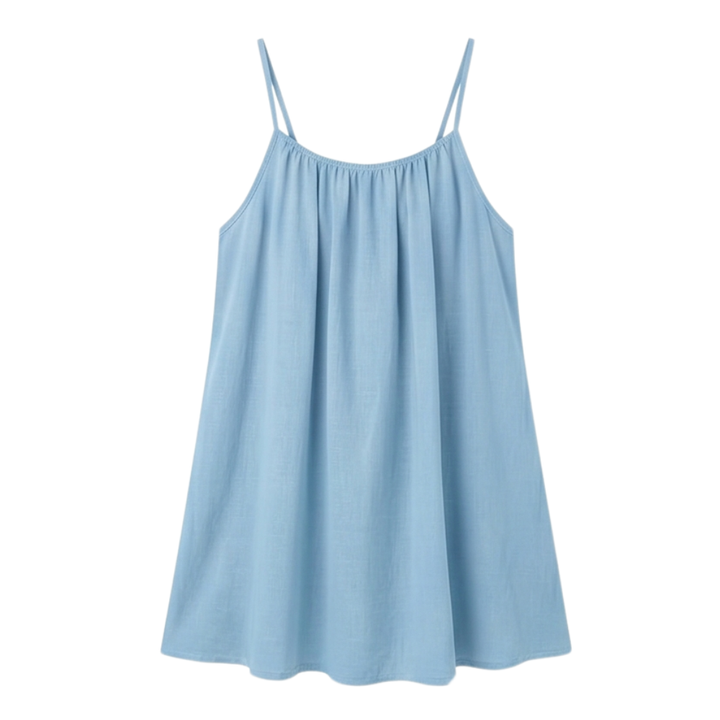 A-Line Sundress with Open Back Detail - Lightweight Summer Dress