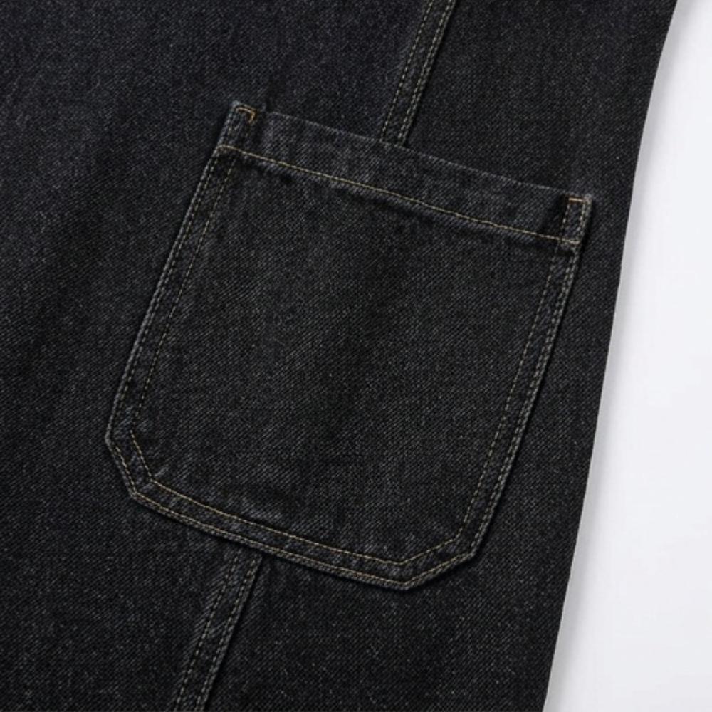 Aurelene™ – V-Neck Denim Dress with Pockets