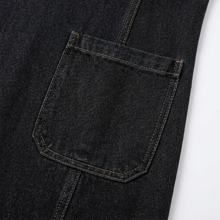 Aurelene™ – V-Neck Denim Dress with Pockets