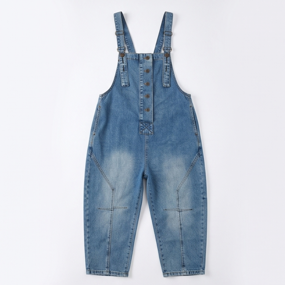 Denim Overalls for Women - Tapered Leg with Adjustable Straps