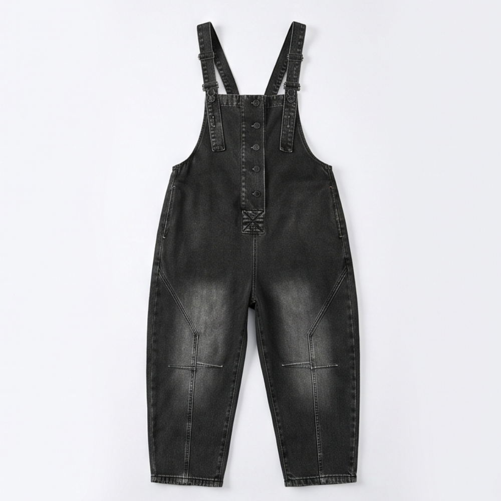 Denim Overalls for Women - Tapered Leg with Adjustable Straps