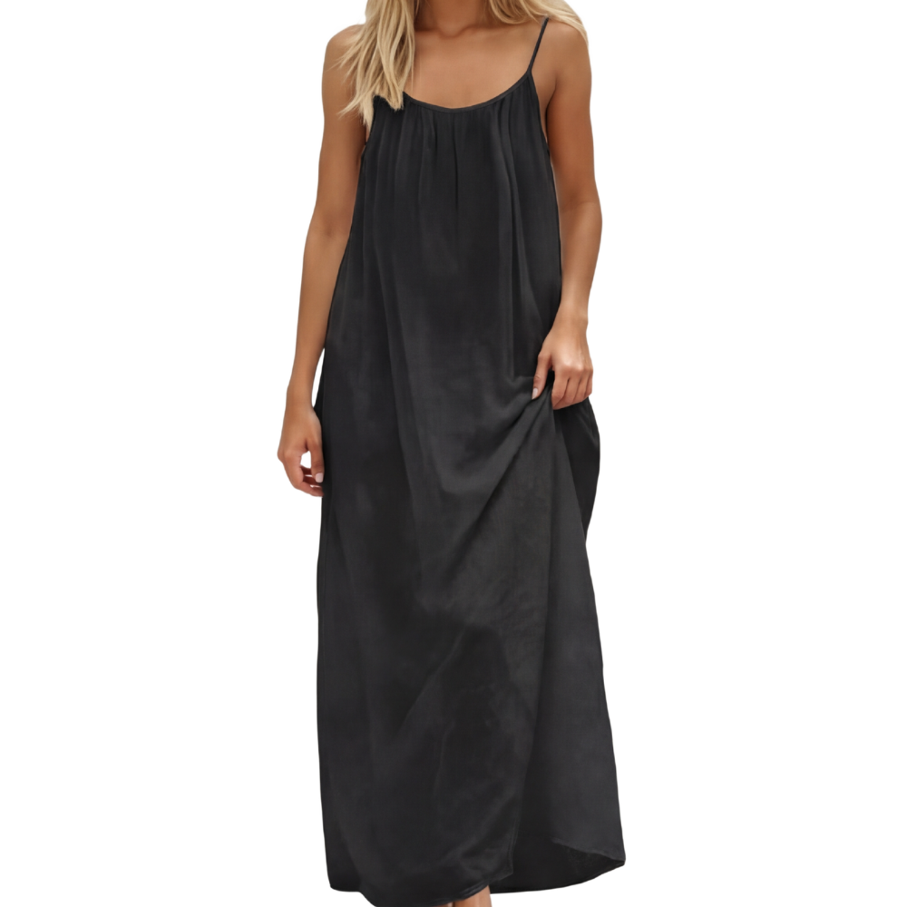 Flowy Maxi Dress with Adjustable Open Back