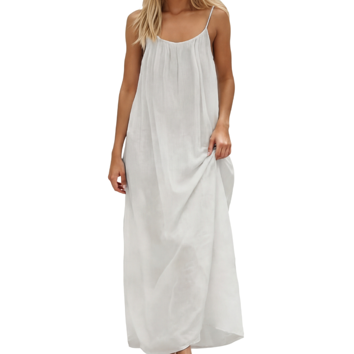 Flowy Maxi Dress with Adjustable Open Back