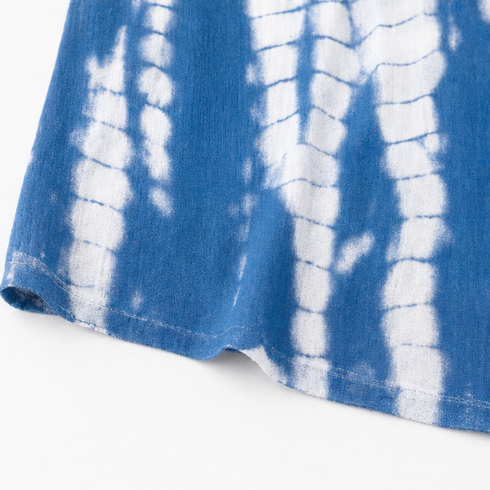 Mono de pierna ancha con bolsillos y estampado tie dye para mujer