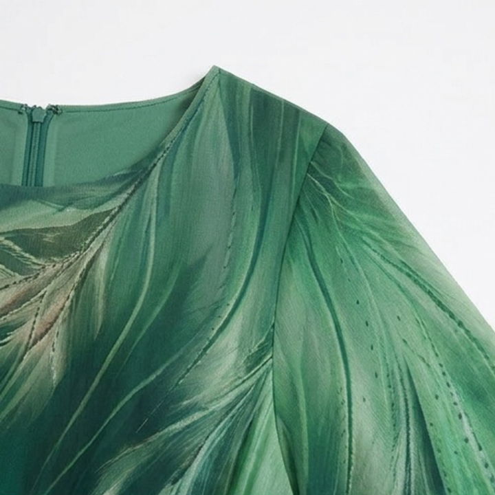 Vestido maxi de gasa con cinturón para invitada de boda