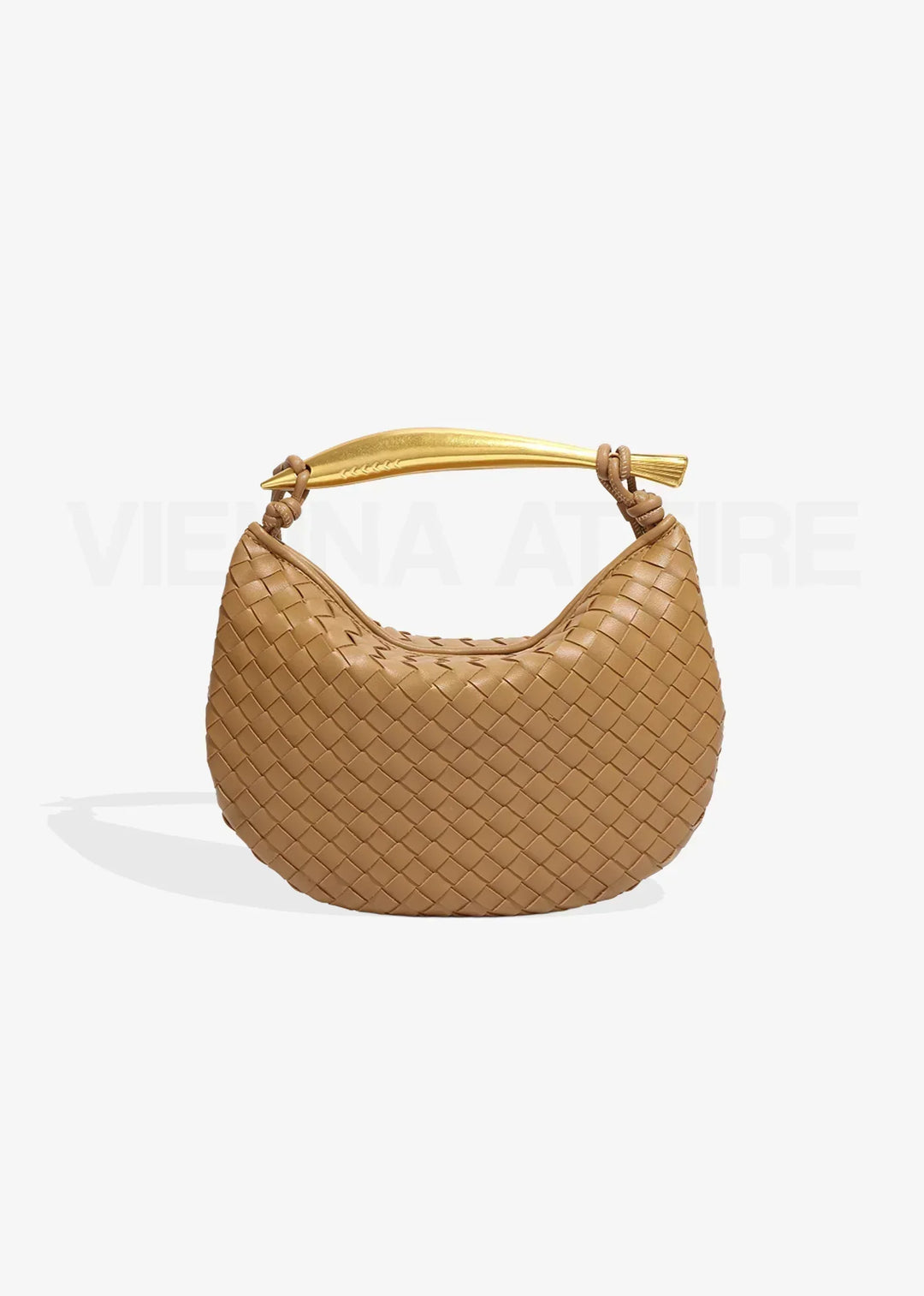 Alexandra – Sac à motif tissé avec poignée dorée