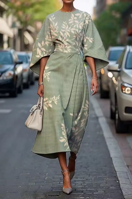 Floral Midi Dress - Elegant Summer Dress for Women