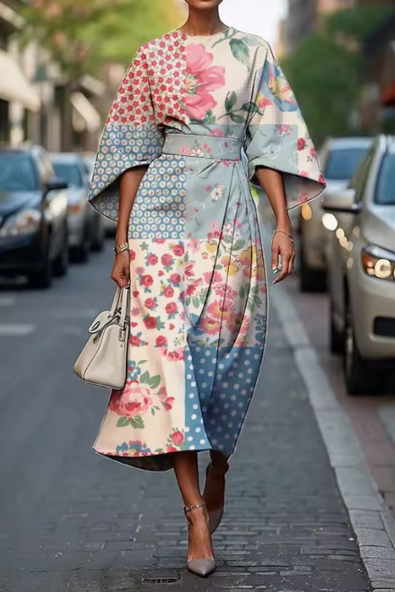 Floral Midi Dress - Elegant Summer Dress for Women
