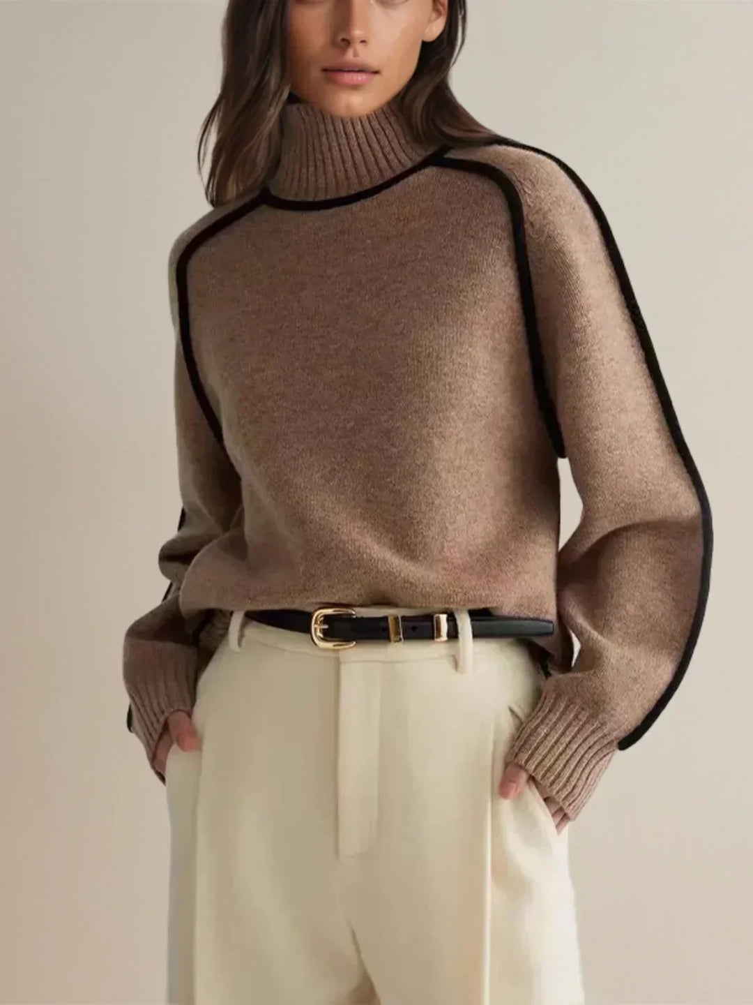 Donna | Suéter Elegante de Cuello Alto
