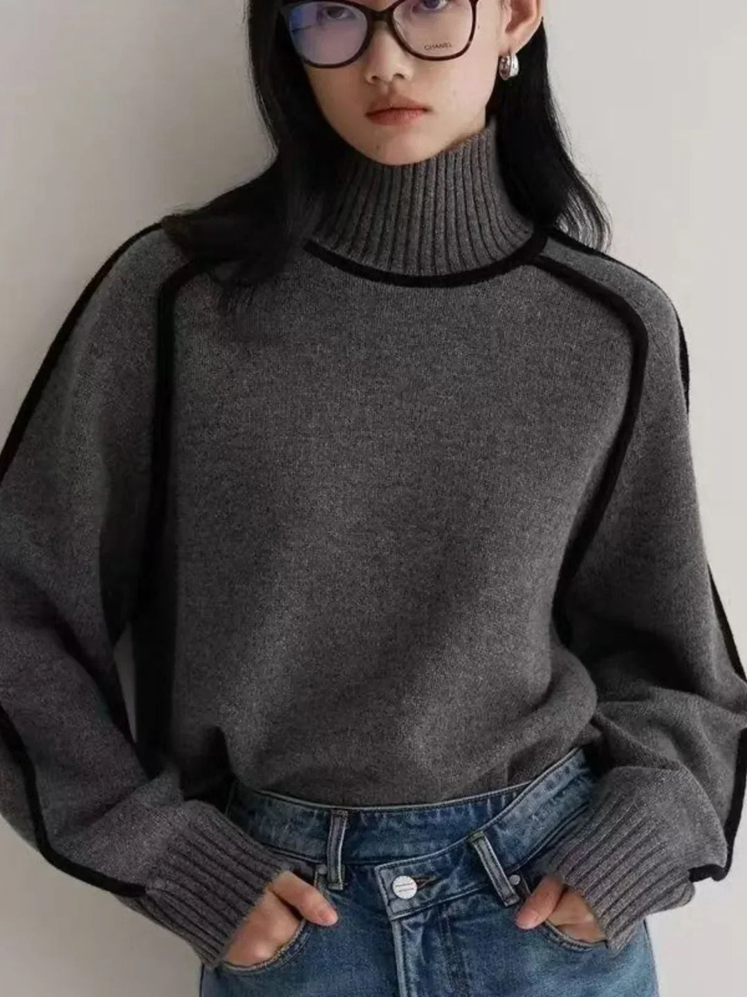 Donna | Suéter Elegante de Cuello Alto