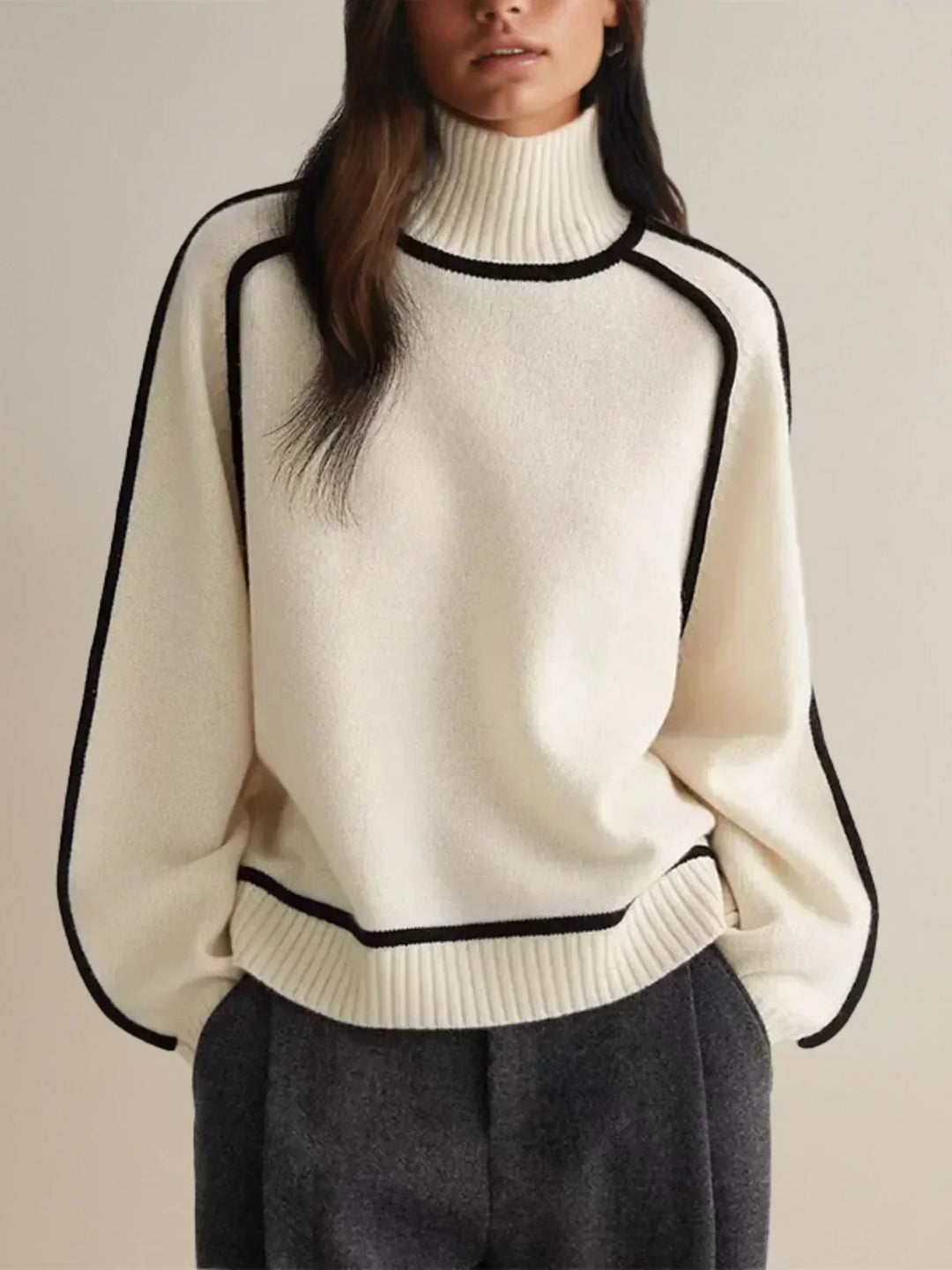 Donna | Suéter Elegante de Cuello Alto