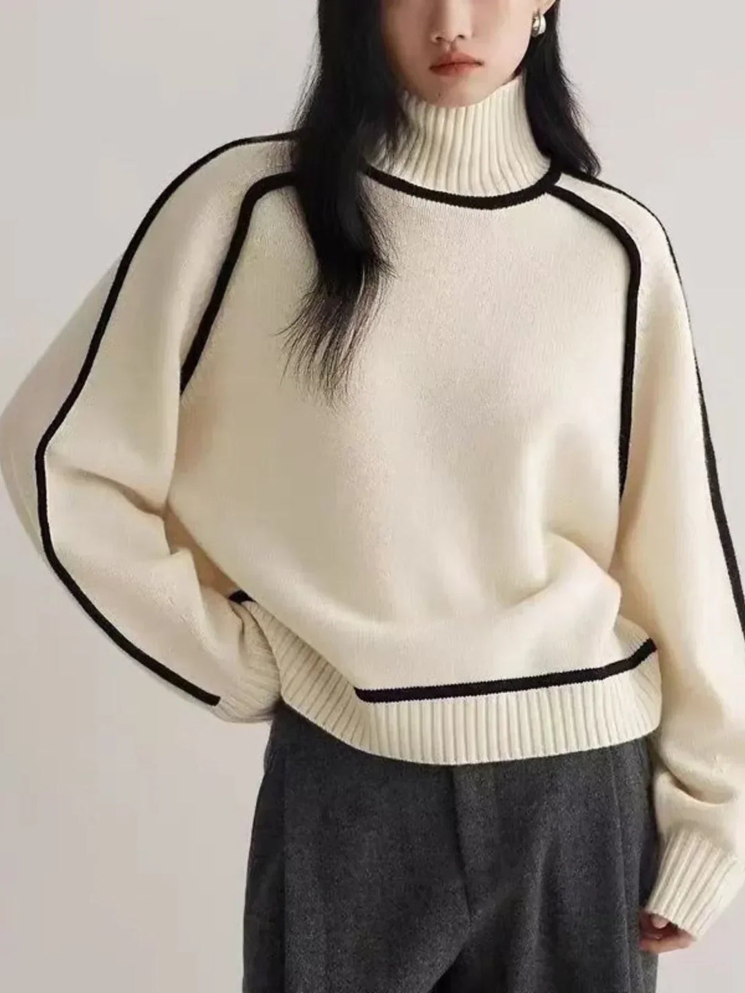 Donna | Suéter Elegante de Cuello Alto