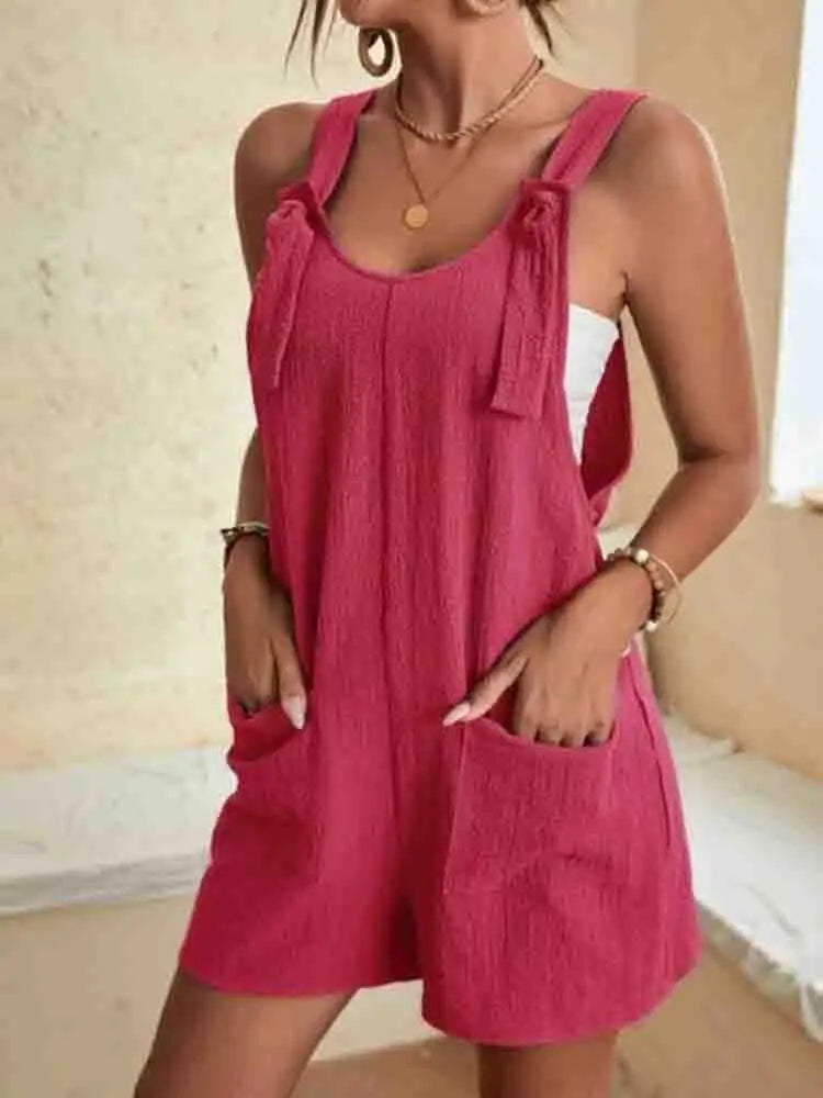 Linen Romper for Women - Lightweight Summer Jumpsuit