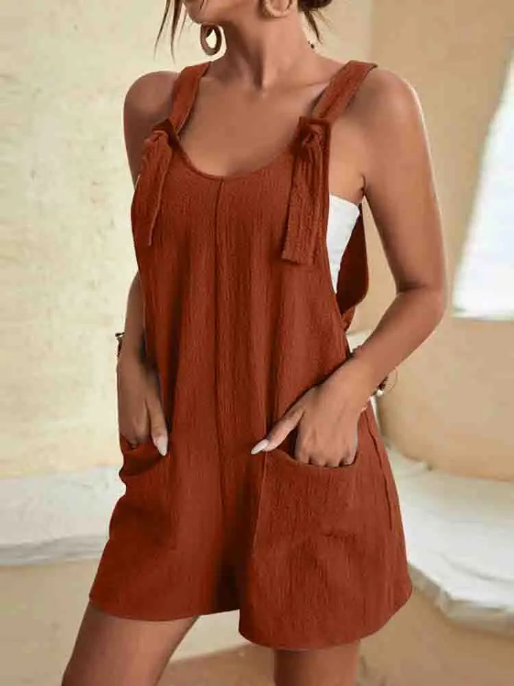 Linen Romper for Women - Lightweight Summer Jumpsuit