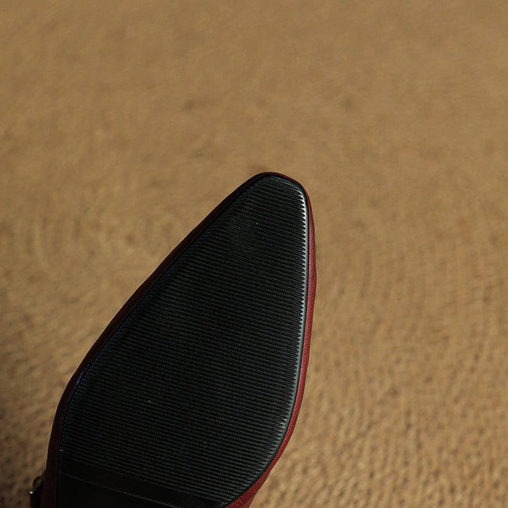 Mules de cuero genuino Thea