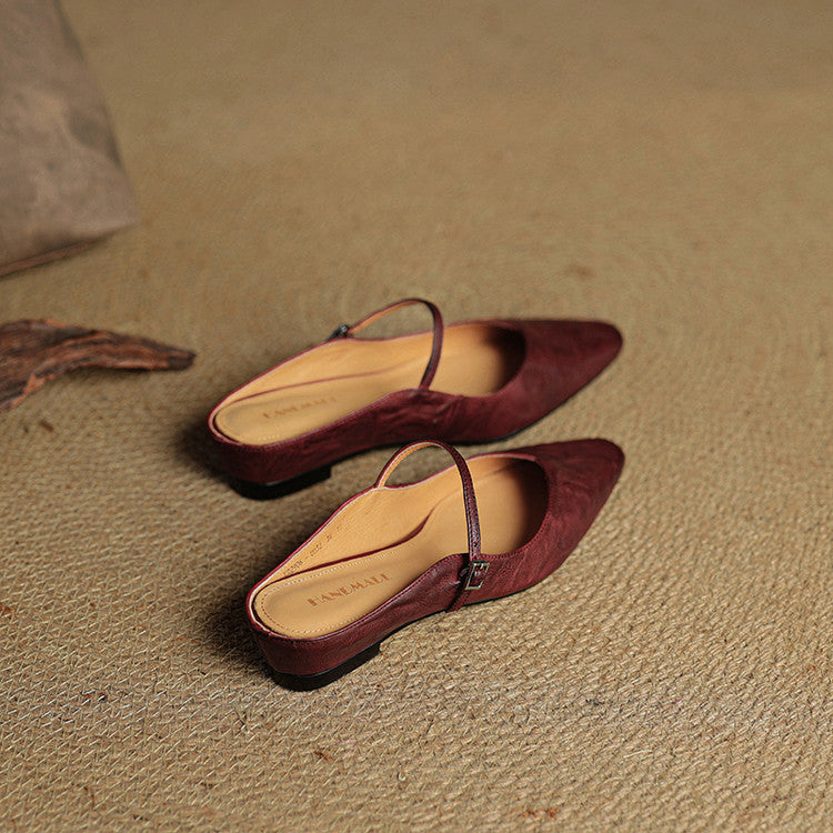 Mules de cuero genuino Thea