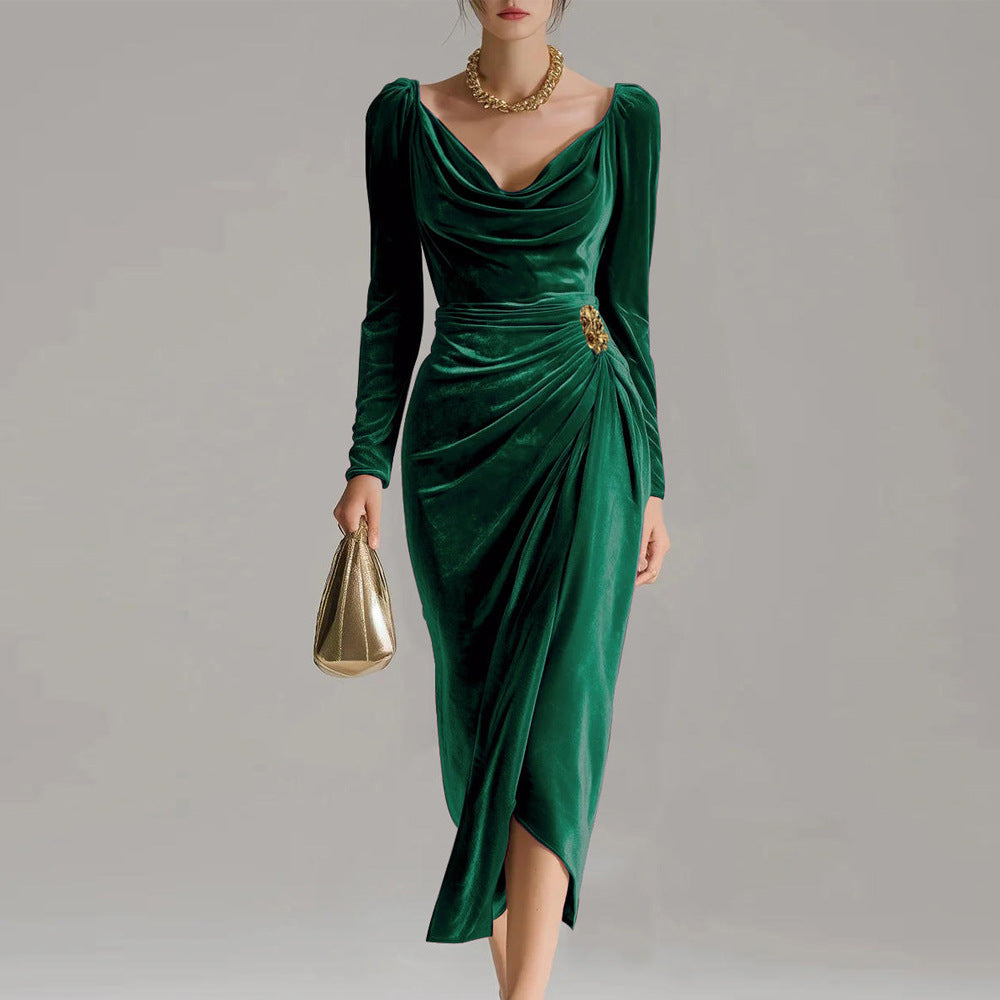 Lunori™ | Vestido Midi de Terciopelo Sylvana