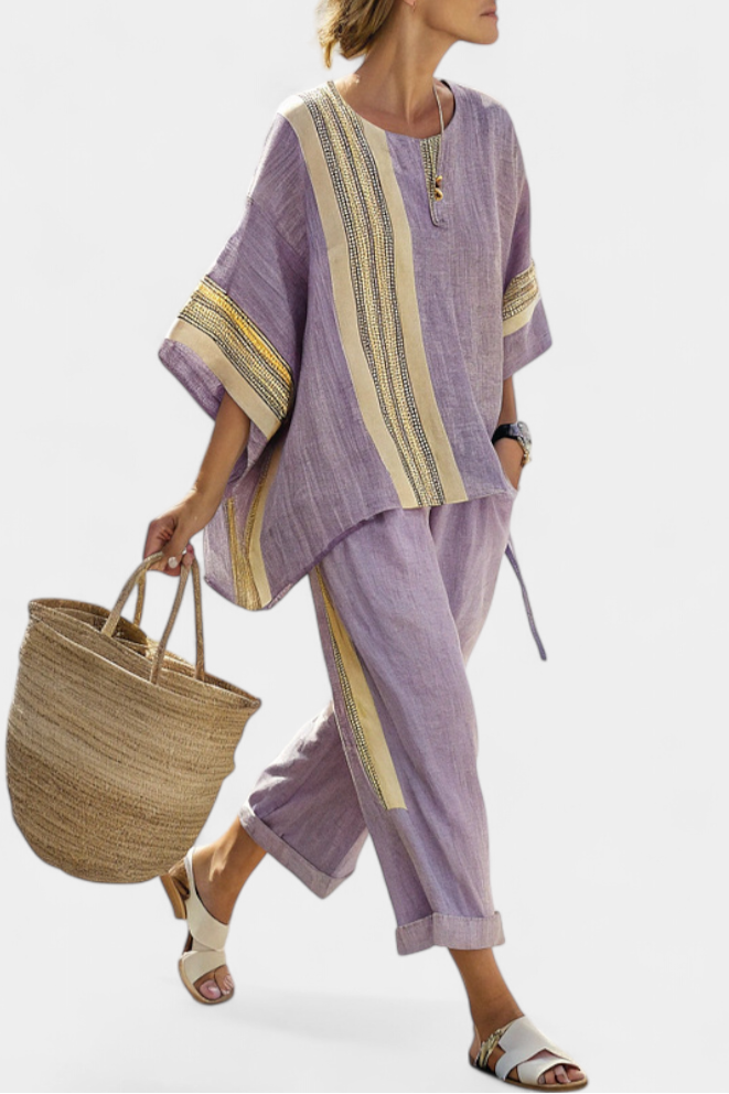 Via | Dámská dvoudílná souprava s oversized topem a zúženými kalhotami