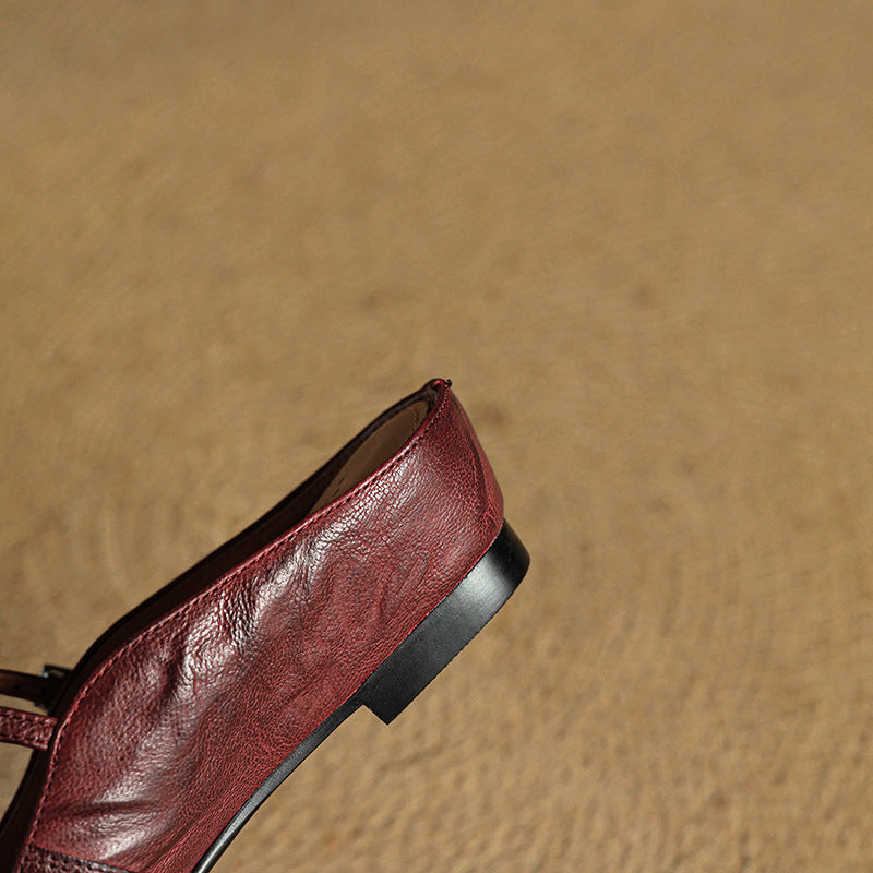 Mules de cuero genuino Thea