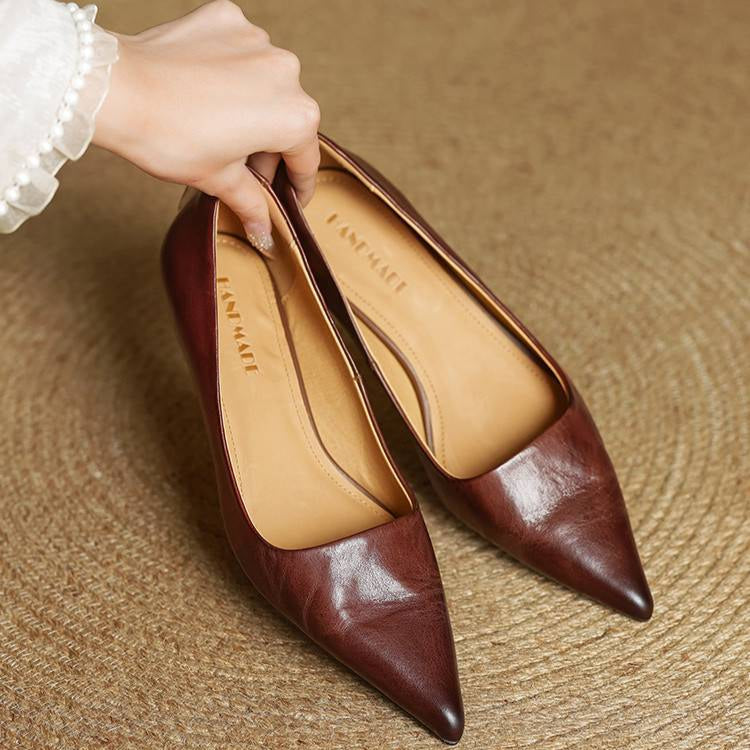 Sarah | Zapatos de Cuero Refinados con Punta Fina
