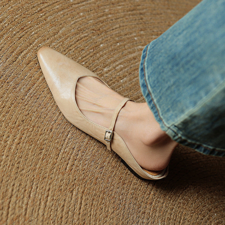 Mules de cuero genuino Thea