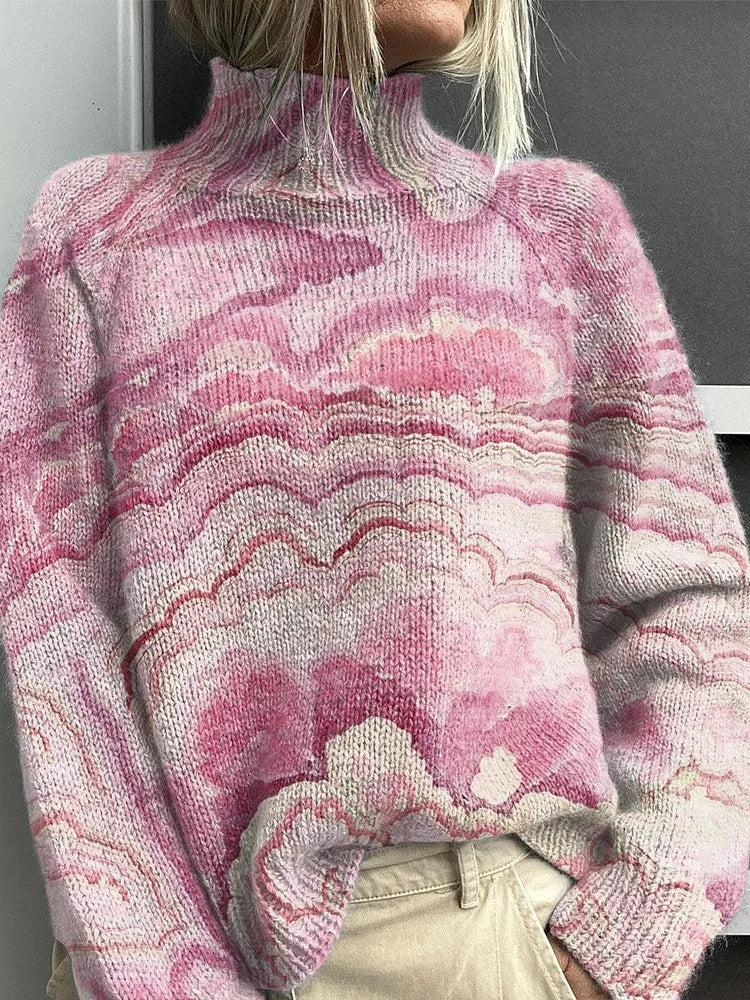 Jessie | Suéter de Cuello Alto Floral y Acogedor
