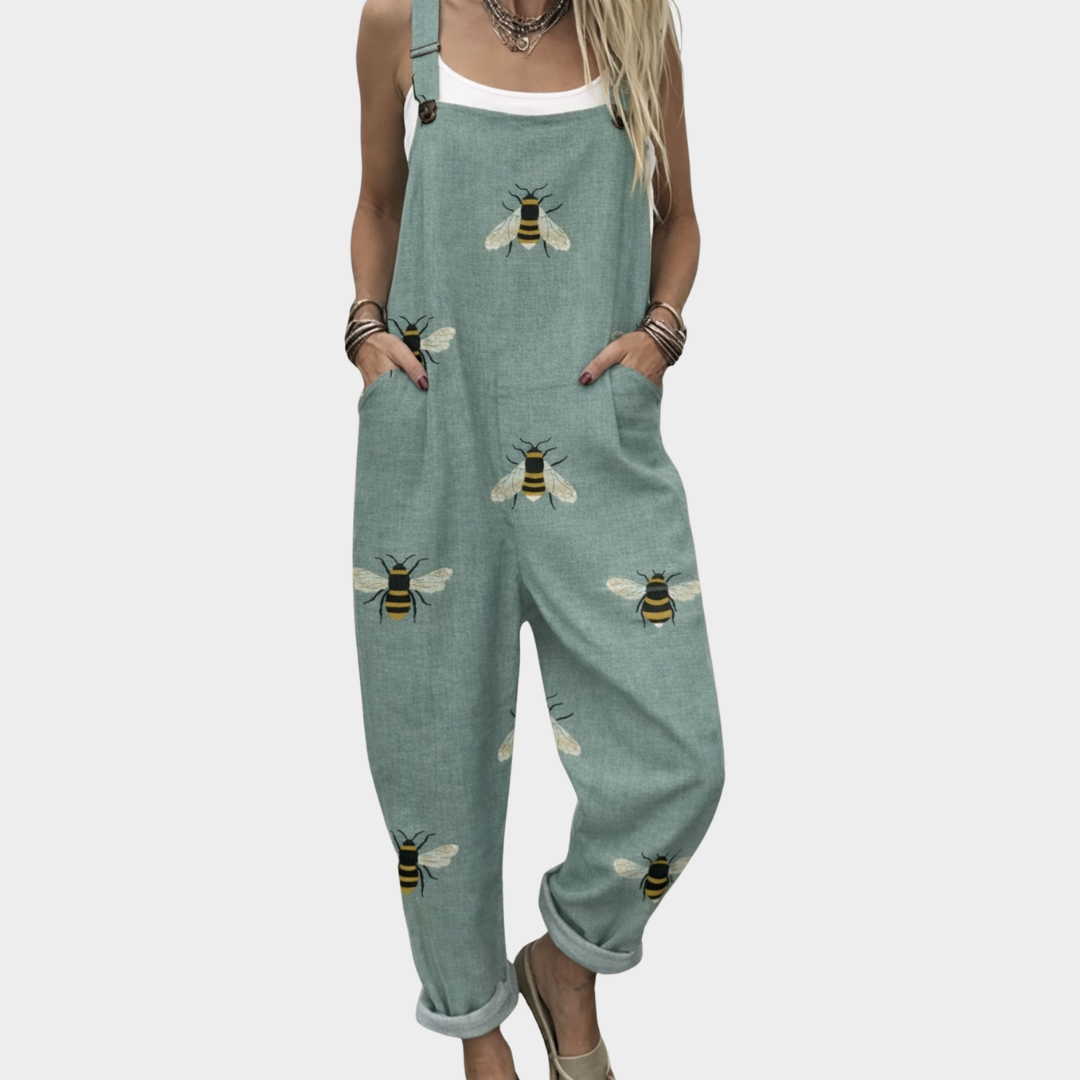 Women's Printed Overalls - Comfortable Relaxed Fit