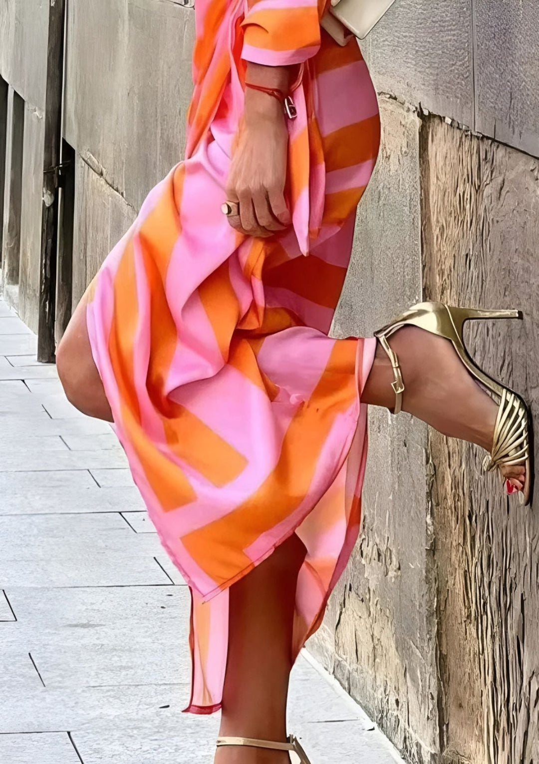 Olivia – Vestido camisero estampado con cinturón ceñido a la cintura