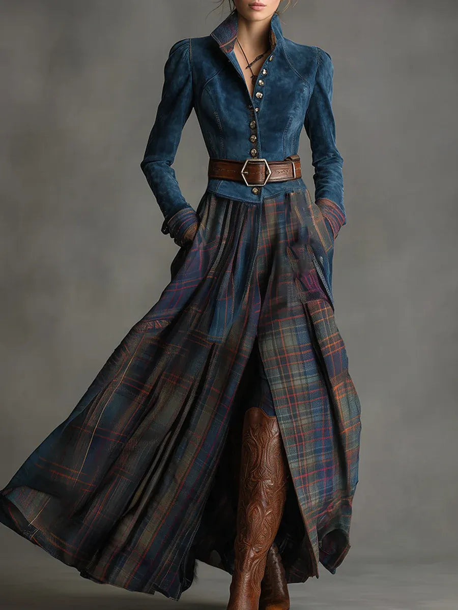 Maxi Dress with Fitted Bodice and Flowing Skirt for Women