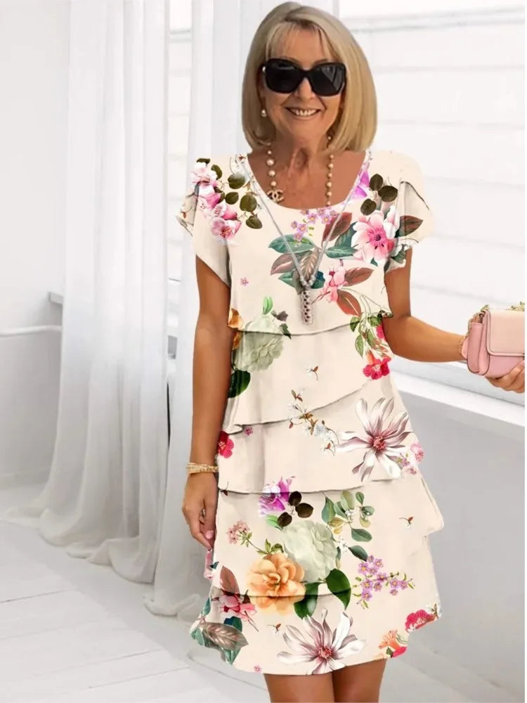 Helena • Elegant Comfort Ruffle Dress
