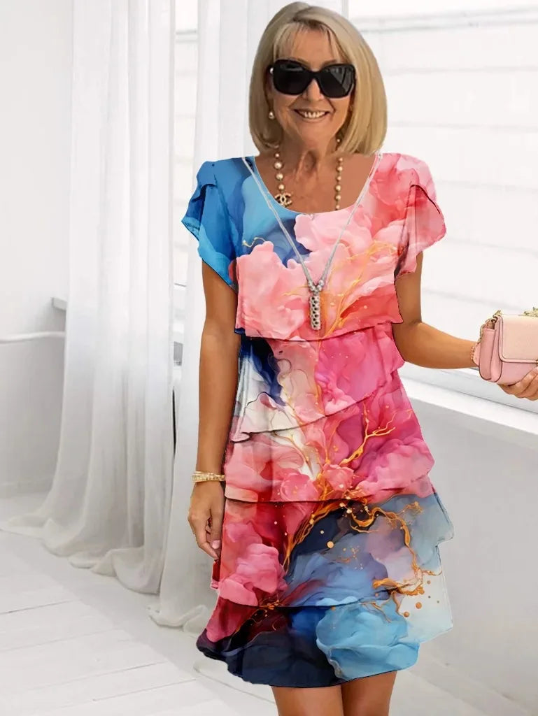 Caroline • Elegant Comfort Ruffle Dress