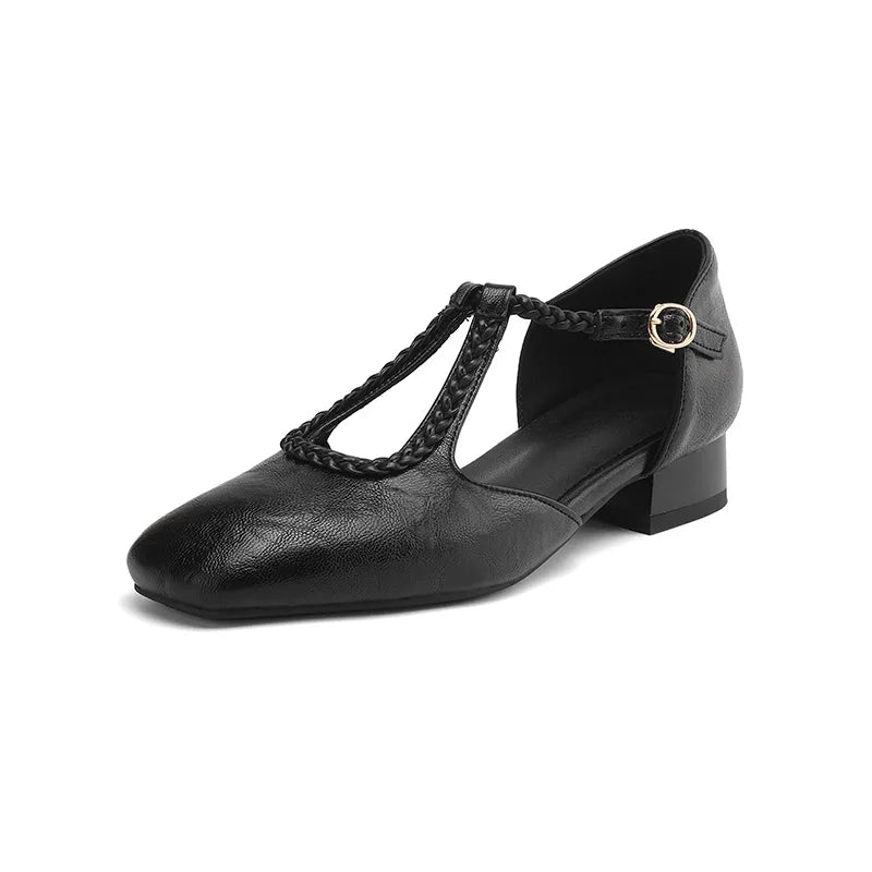 Estelle | Zapatos Planos Retro de Cuero