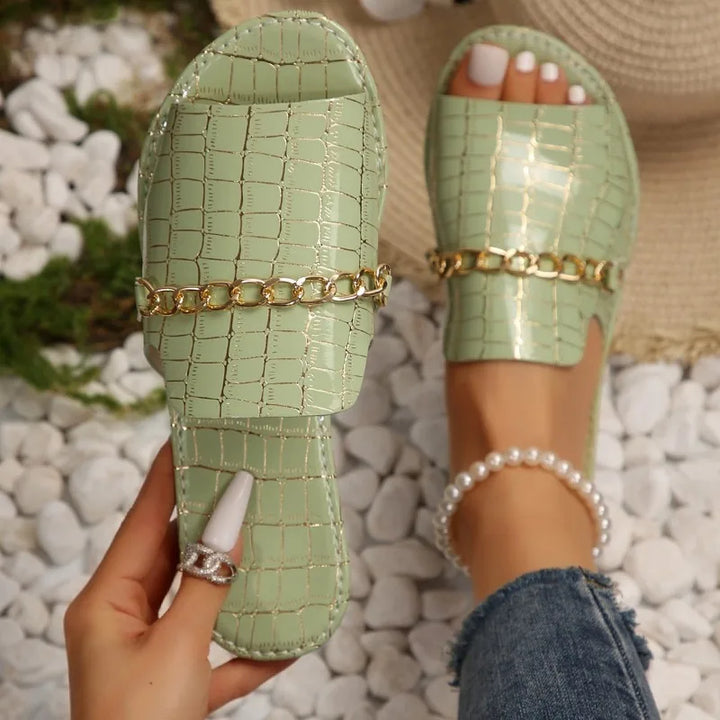 Mira | Chinelo de Praia com Salto Anabela Luxuoso™