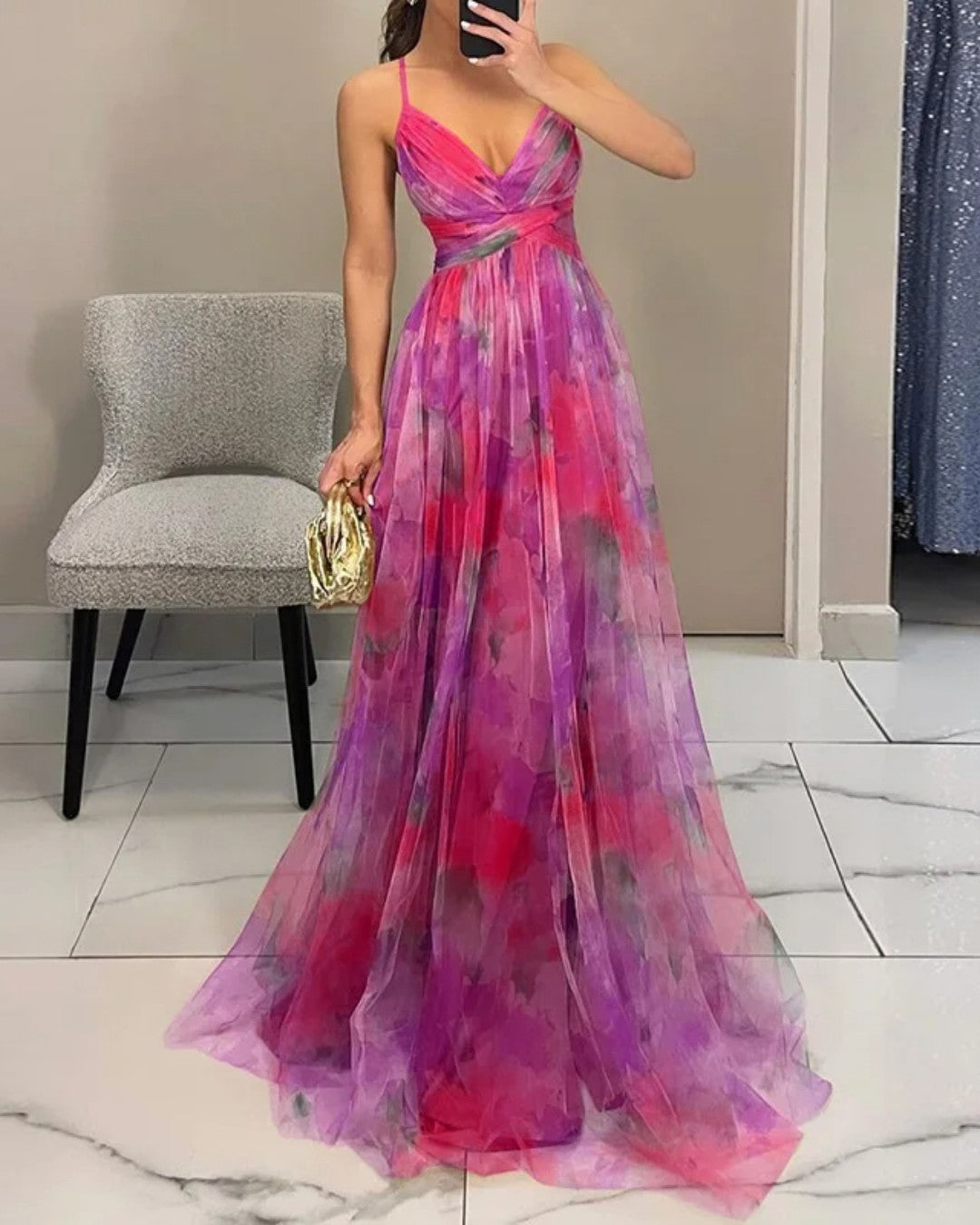 Marbella | Maxikleid mit Spaghettiträgern