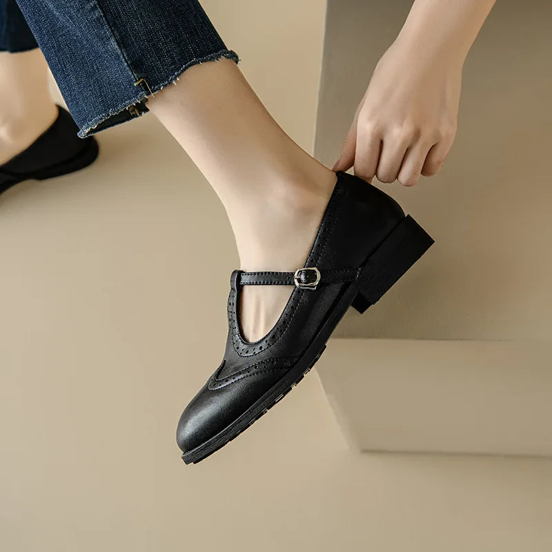 Miana | Mary Janes con Correa en T Pulida