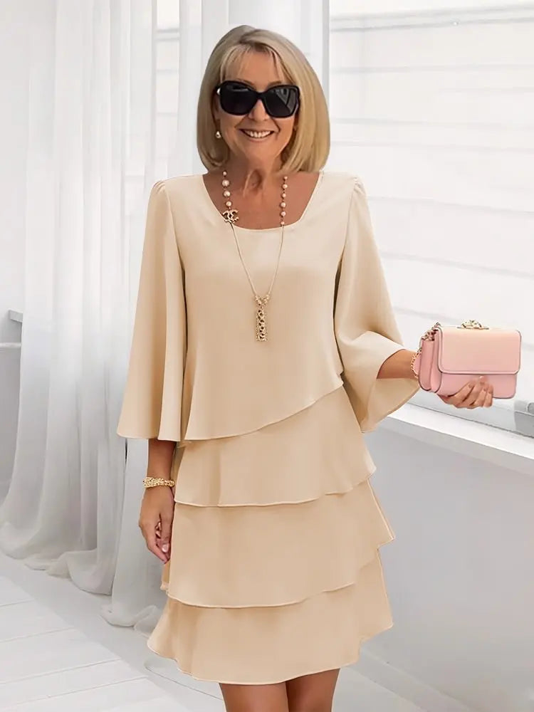 Catherine™ | Elegant Comfort Ruffle Dress