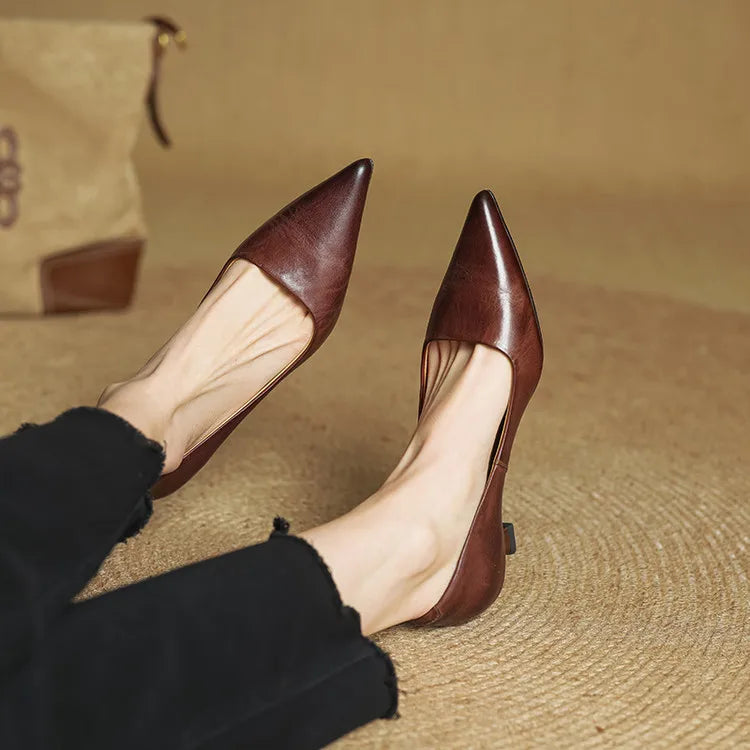 Sarah | Zapatos de Cuero Refinados con Punta Fina