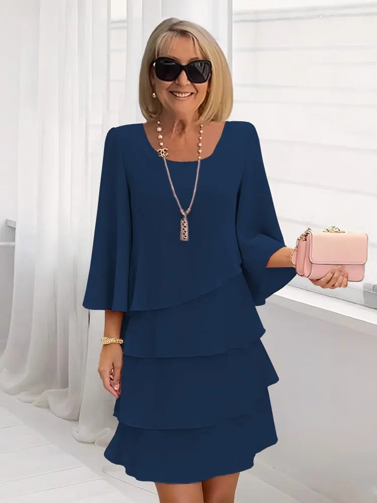 Catherine • Elegant Comfort Ruffle Dress