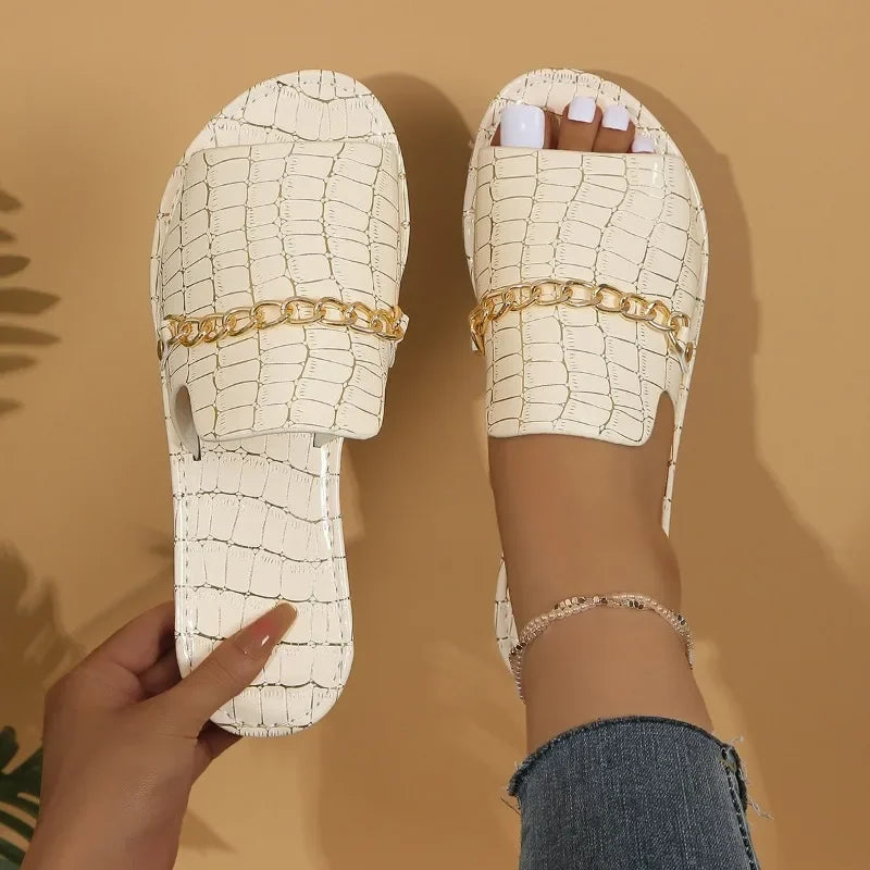 Mira | Chinelo de Praia com Salto Anabela Luxuoso™