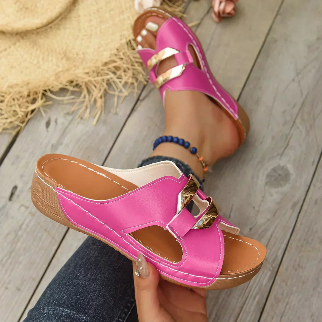 Lina | Sandalias ortopédicas con tacón cuña™