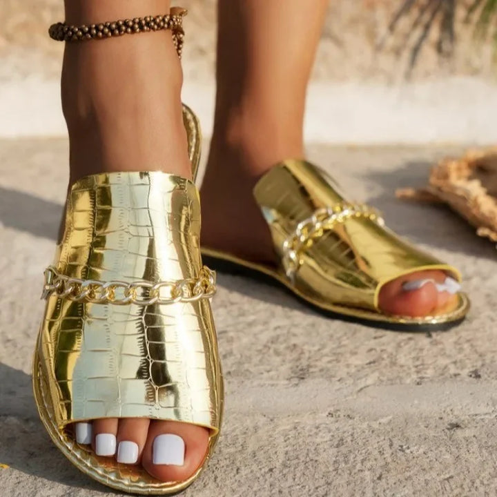 Mira | Chinelo de Praia com Salto Anabela Luxuoso™