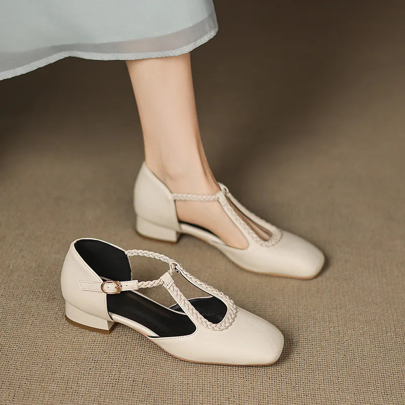 Estelle | Zapatos Planos Retro de Cuero