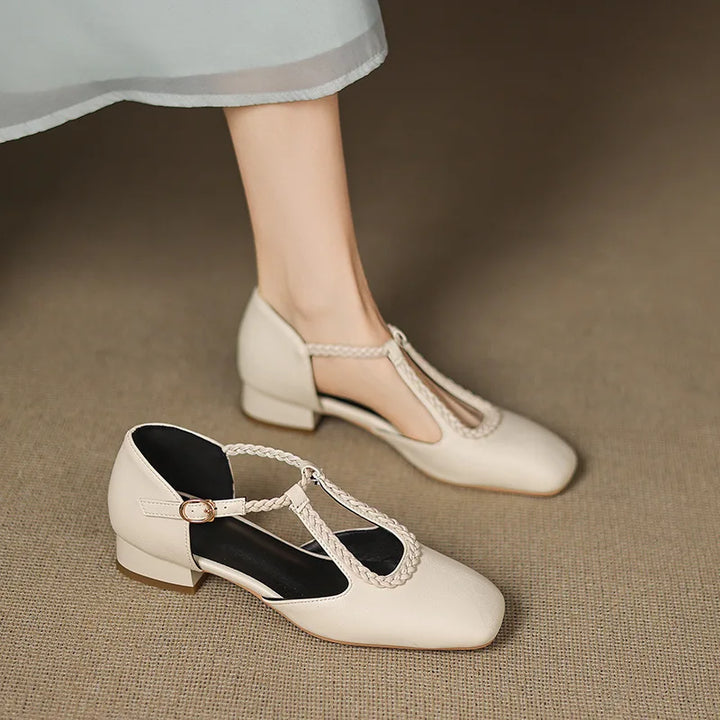 Estelle | Zapatos Planos Retro de Cuero