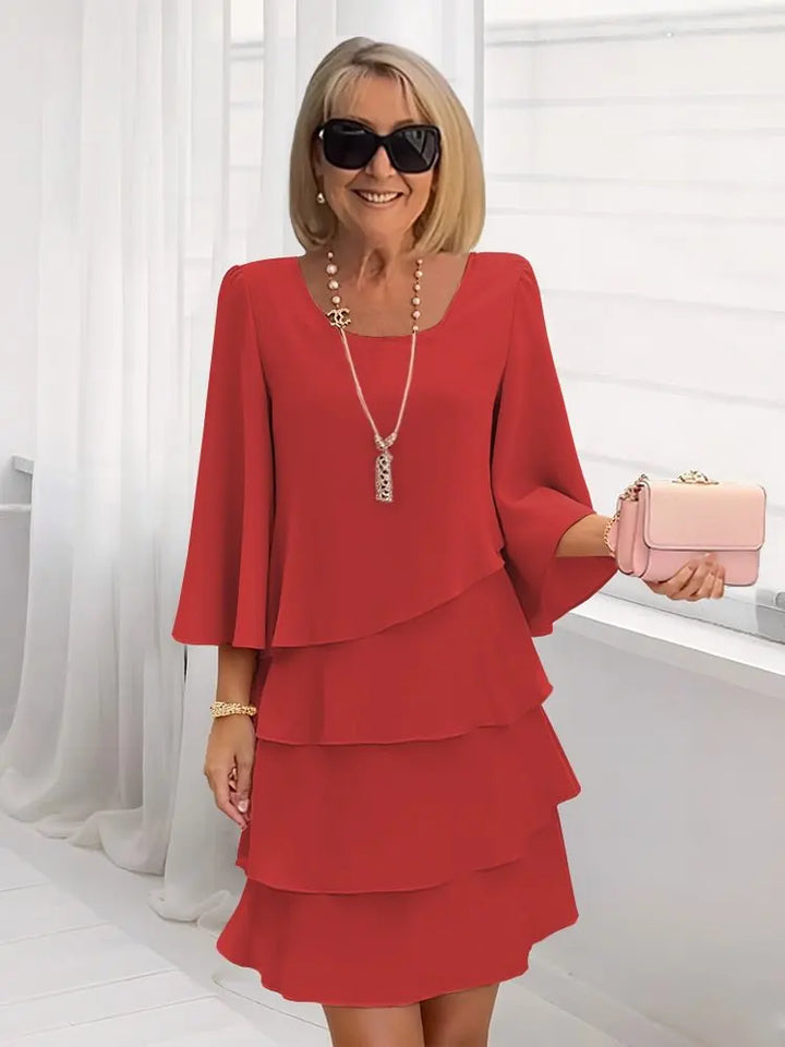 Catherine • Elegant Comfort Ruffle Dress