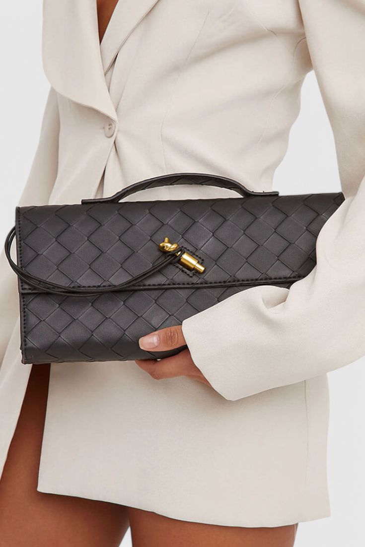 Sac pochette Mélanie avec détail nœud doré