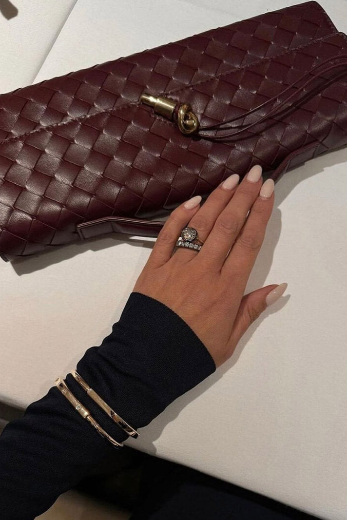 Sac pochette Mélanie avec détail nœud doré