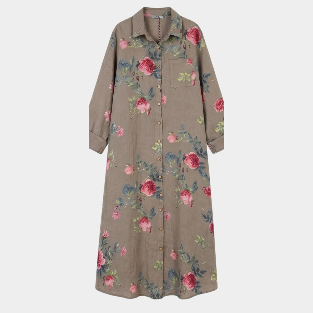 Rosalie™ – Floral Shirt Dress